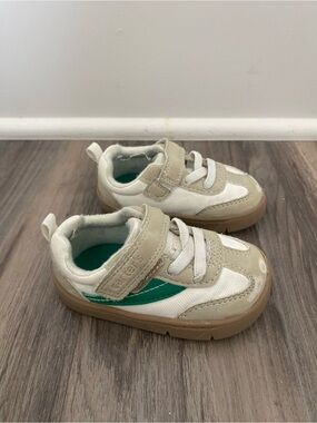 Carter's Beige & Teal Kids Sneaker with Hook-and-Loop Strap